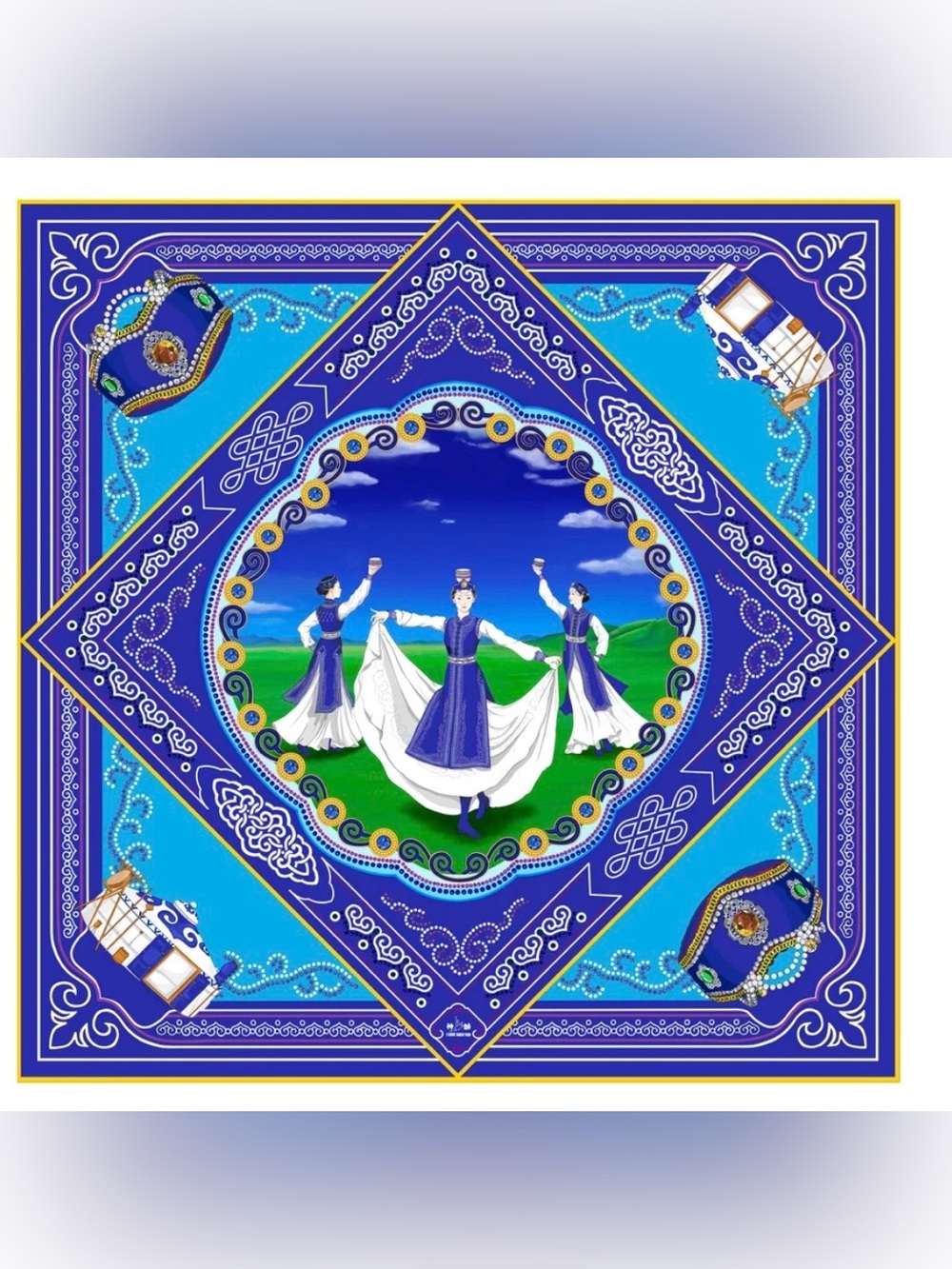 Mongolian Bowl Shen Yun Shop Silk Scarf